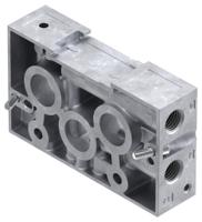 naw-14-01-vdma Festo NAW series 2 station G 1/4 Sub Base for use with Solenoid Valves, VSPA Pneumatic Valves, 161102
