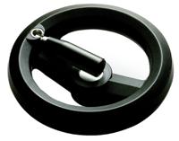 161-2017 RS PRO Black Glass-Fibre Reinforced Technopolymer Hand Wheel, 200mm diameter