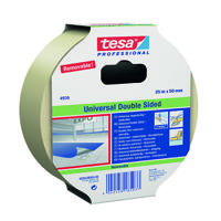 04939-00006-00 Tesa  White Double Sided Cloth Tape, 235μm Thick, 5,5 N/cm, Cloth Backing, 50mm x 25m