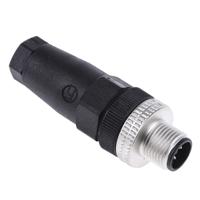 xzcc12mdm40b Telemecanique Sensors Circular Connector, 4 Contacts, Cable, M12 Connector, Plug, Male, IP67, XZCC Series