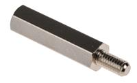 806-6724 RS PRO Standoff, M4 x M4 Thread, 25mm Body, Brass, Male/Female, 8mm Stud