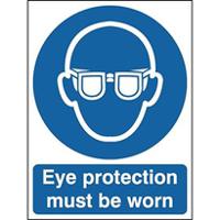 146-443 RS PRO Polypropylene Mandatory Eye Protection Sign With English Text
