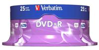 43500 Verbatim DVD+R, 4.7 GB, 16X, 25 Pack