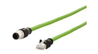 142m1d15010 Metz Connect Male 4 way M12 Plug to Male 8 way RJ45 Connector Cable, 1 m