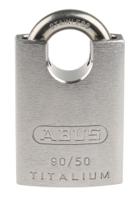 90rk50 ABUS Key Weatherproof Titanium Weatherproof Padlock, 9.5mm Shackle, 50mm Body