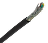 236-9236 RS PRO Multi-Core Industrial Cable, 4 Cores, 0.5 mm², Screened, 25 m, Black Polyvinyl Chloride Sheath