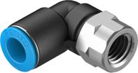 qslf-14-10-b Festo QS Series Elbow Threaded Adaptor, G 1/4 Female to Push In 10 mm, Threaded-to-Tube Connection Style, 153279