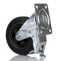 3842259791 Bosch Rexroth M8 Thread Rubber Castor Wheels, 125mm 10mm Groove