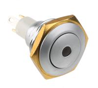 57-112g ITW Switches 57 Series Illuminated Miniature Push Button Switch, Momentary, Panel Mount, 16.1mm Cutout, SPST, Green