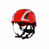 7100175097 3M SecureFit Red Hard Hat with Chin Strap, AdjustableVentilated