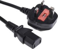 901-0756 RS Pro 2m power cord, C17 to UK Plug (BS 1363), 10 A, 250 V