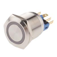 811-8500 RS PRO Illuminated Push Button Switch, Latching, Panel Mount, 22mm Cutout, SPDT, Red LED, 250V ac, IP65, IP67