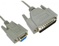 286-3536 RS PRO Female 9 Pin D-sub to Male 25 Pin D-sub Serial Cable, 10m