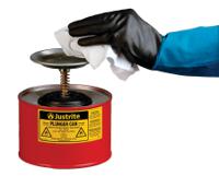 jut10208rd Justrite Steel Plunger Can, 1.9L