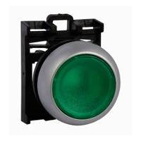 78639213-m22-dl-gm22-am22-led230-g Eaton RMQ Titan M22 Series Green Illuminated Momentary Push Button Head, 22mm Cutout, IP69K