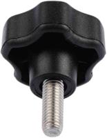 702-7633 RS PRO Black Multiple Lobes Clamping Knob, M8, Threaded Stud