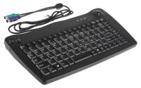 136-9674 RS PRO Wired PS/2 Trackball Mini Keyboard, QWERTY (UK), Black