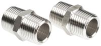 1821-21-21 Legris Stainless Steel Pipe Fitting, Straight Hexagon Coupler, Male R 1/2in x Male R 1/2in