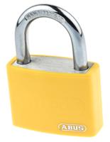 50868-t65al40-yellow ABUS Key Weatherproof Aluminium, Steel Safety Padlock, 6.5mm Shackle, 43mm Body