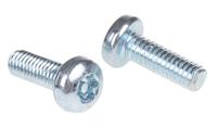 482-8329 RS PRO Bright Zinc Plated Pan Steel Tamper Proof Security Screw, M4 x 12mm