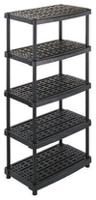 698-7805 RS PRO Black 5 Shelf PP Shelving System, 1885mm x 930mm, 590mm, 70kg Load