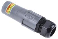 nls-3-gy-s120-m40a ITT Cannon, Veam Powerlock Grey Cable Mount Industrial Power Plug, Rated At 400A, 1.0 kV