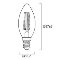 30140 Sylvania ToLEDo Platinum E14 LED Bulbs 2.3 W(40W), 2700K, Warm White, Candle shape