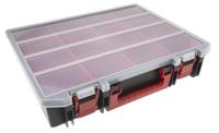 136-8905 RS PRO 12 Cell Black, Red Polypropylene Compartment Box, 91mm x 416mm x 336mm