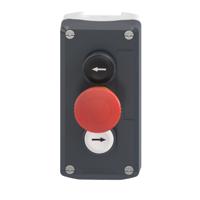 xald328 Schneider Electric Latching, Spring Return Control Station Switch - 2NO, SPST, Polycarbonate, 3 Cutouts, Black, Red,