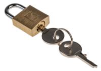 781-5994 RS PRO Key Brass Padlock, 4mm Shackle, 20mm Body
