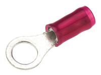 130005 TE Connectivity, PIDG Insulated Ring Terminal, M5 Stud Size, 0.25mm² to 1.6mm² Wire Size, Red