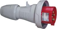 5-554-38 Legrand, P17 Tempra Pro IP66, IP67 Red Cable Mount 3P + E Industrial Power Plug, Rated At 32A, 415 V