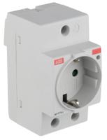 2csm212000r0721-m1175-l ABB M1175 White 1 Gang Plug Socket, 16A, Type F - German Schuko, Indoor Use