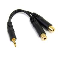 muy1mff StarTech.com Male 3.5mm Stereo Jack to Female 3.5mm Stereo Jack x 2 Aux Cable, Black, 150mm MUY1MFF