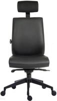 625-824 RS PRO Black Polyurethane Operator Chair, 150kg Weight Capacity