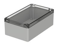 02221100 Bopla Euromas Series Grey Polycarbonate Enclosure, IP66, Flanged, Transparent Lid, 200 x 120 x 75mm