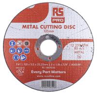 184-9236 RS PRO Aluminium Oxide Cutting Disc, 125mm x 3mm Thick, Fine Grade, P120 Grit, 5 in pack