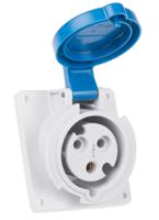 1492 MENNEKES IP44 Blue Panel Mount 3P Angled Industrial Power Socket, Rated At 32A, 230 V