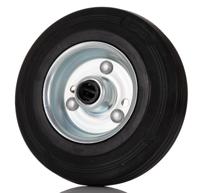 dvr125x37-12 Tente Black Rubber Roller Bearing Trolley Wheel, 100kg