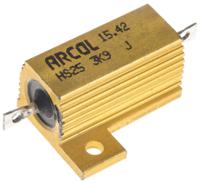 hs25-3k9-j Arcol, 3.9kΩ 25W Wire Wound Chassis Mount Resistor HS25 3K9 J ±5%