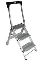 789-8517 RS PRO 3 Tread Aluminium Steps 0.66m Platform Height, Silver