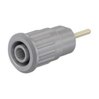 233130-28 Staubli Grey Female Banana Socket, 4 mm Connector, Press Fit Termination, 24A, 1000V, Gold Plating