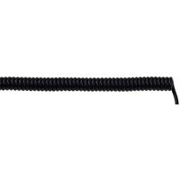 73220224 Lapp UNITRONIC Coiled 0.14 mm² 6 Core Power Cable, Black Polyurethane PUR, 0.5m