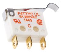 f4t7yc-ul Saia-Burgess Simulated Roller Lever Micro Switch, Solder Terminal, 5 A @ 250 V ac, SPDT, IP40