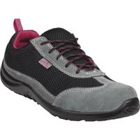 comospno43 Delta Plus COMOS Women's Black, Grey, Purple Stainless Steel Toe Capped Safety Trainers, UK 9, EU 43