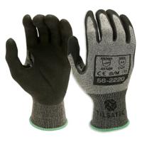 58-2220-10 Tilsatec Black, Grey Fibreglass, HPPE, Polyamide, Polyethylene Terephthalate, Spandex Glove, Size 10, Bi-Polymer Coating