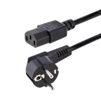 713e-1m-power-cord StarTech.com Right Angle CEE 7/7 Plug to Straight IEC C13 Socket Power Cable, 1m