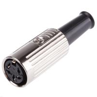 491-213 RS PRO 5 Pole Din Socket, 4A, 100 V ac, Push Lock, Female, Cable Mount