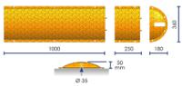 284-5263 RS PRO Steel Speed Bump, 1000 mm x 360mm x 50 mm, 15km/h Speed Limit