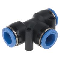 qst-12 Festo QST Series Tee Tube-to-Tube Adaptor Push In 12 mm, Push In 12 mm to Push In 12 mm, Tube-to-Tube Connection Style,